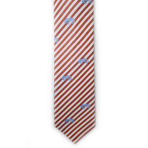 Atlas Design Silk Tie Striped Seahorses Red White Blue Men's